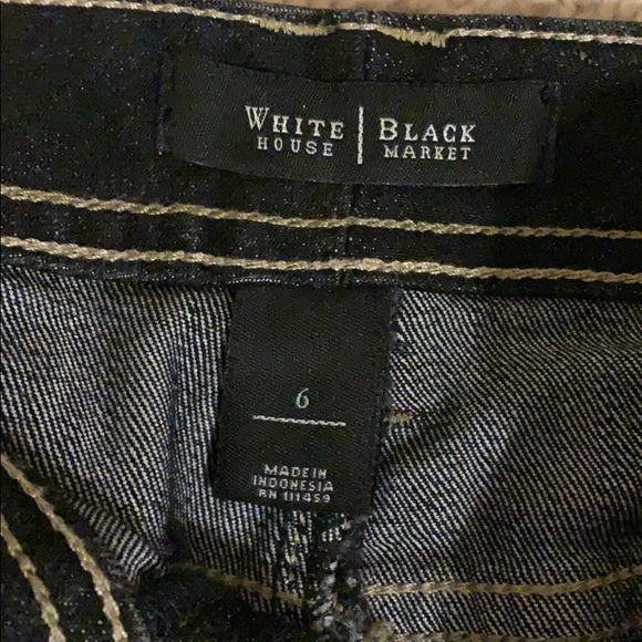 White House Black Market Black Denim Skirt Size 6 - Picture 3 of 5